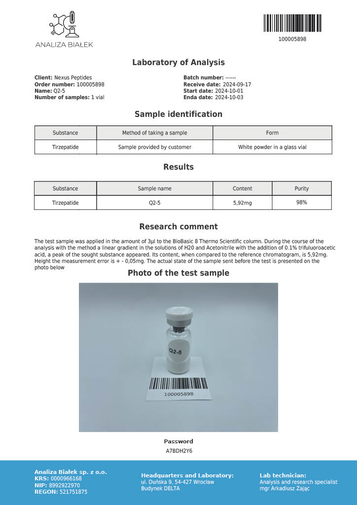 Tirzepatide: 5mg*10 vials