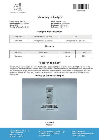 Tirzepatide: 5mg*10 vials