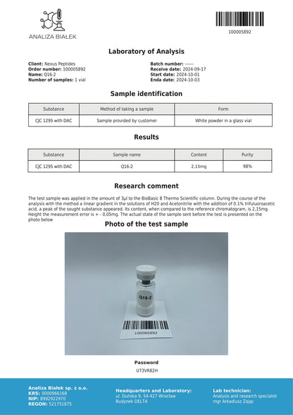 CJC 1295 w/ DAC 2mg/vial *10vial/box