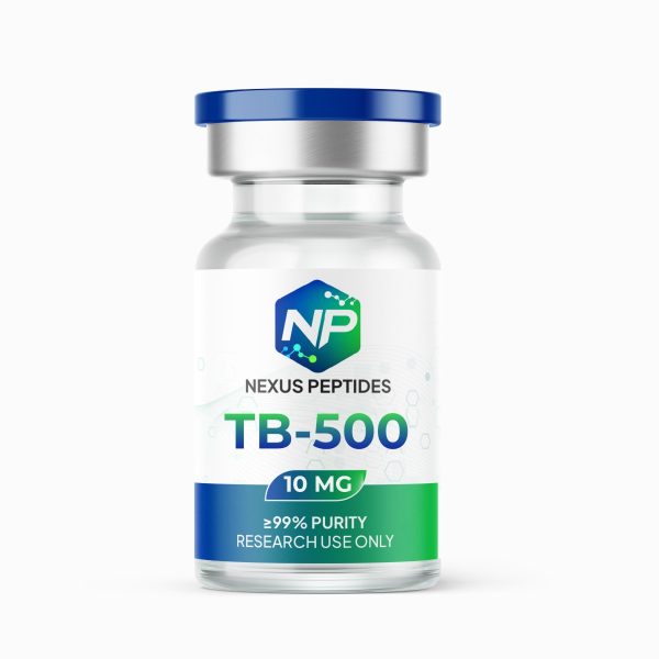 TB-500, lyophilised powder in a sealed glass vial